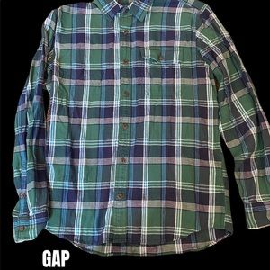 GAP Men’s Flannel Blue & Green Size Standard Fit Medium